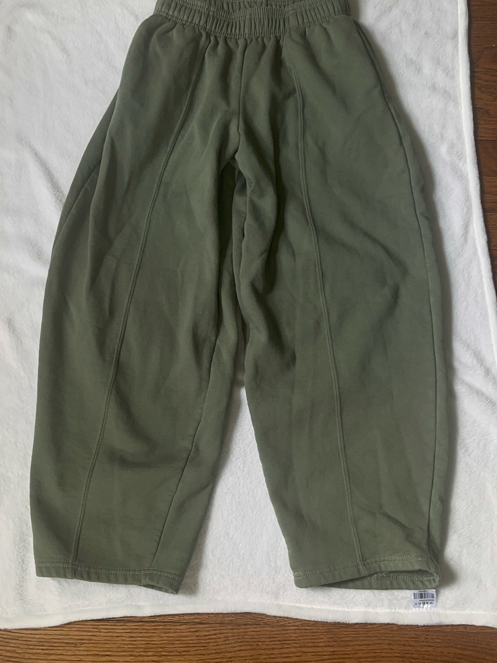 Girls Junior Olive Green Elastic-Waist Casual Pants